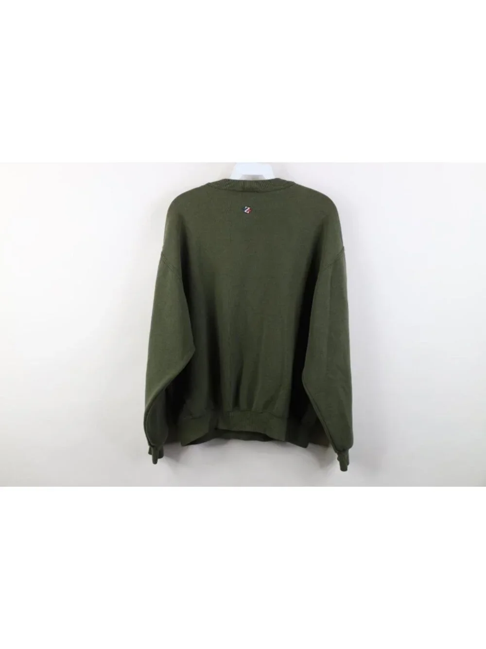 Vtg 90s Streetwear Mens Medium Faded Blank Crewneck Sweatshirt Olive Green USA